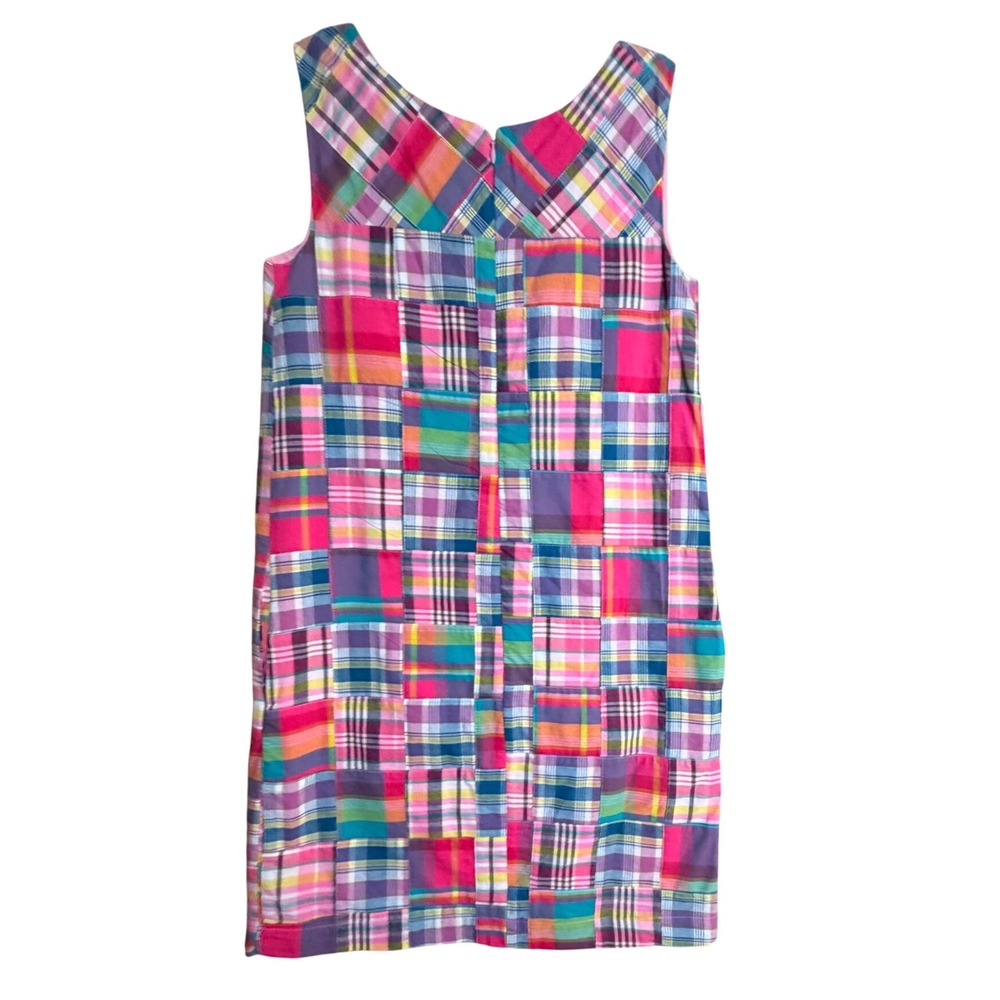 Talbots Madras Patchwork Plaid Shift Dress Size 2 Preppy Cotton - Picture 7 of 15